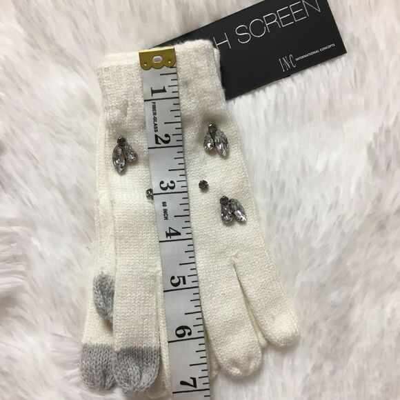 Bundle INC Gemstone head wrap and Tech Gloves Ivory OS - Picture 4 of 7